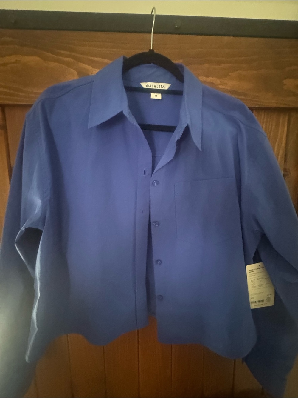 Athleta Royal Blue Button-Front Kids Shirt